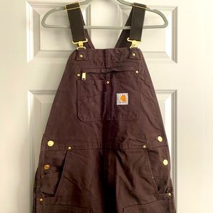 CARHARTT Men's R01 Heavyweight Cotton Duck Bib Overalls - Dark Brown 34x30